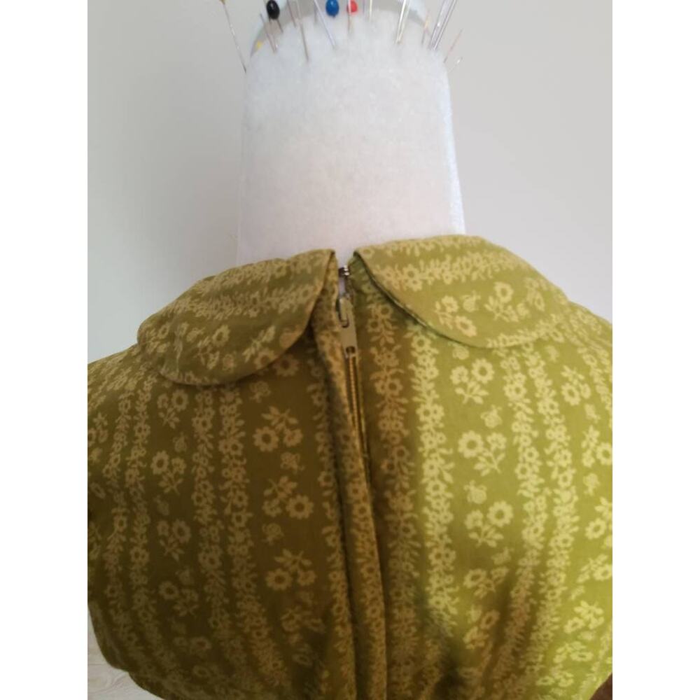 Womens Vintage Peter Pan Collar Mini Dress Size Small 1960s 60s Mod - Picture 3 of 7